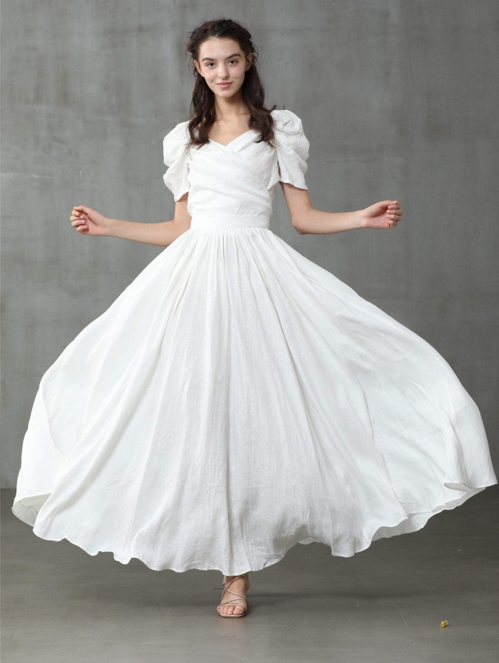 Linennaive Poppy 23 Ivory Linen Fairy Skirt